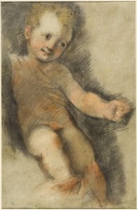 Cristo Criança: Estudo para a Madonna di San Giovanni de Federico Fiori Barocci or Baroccio