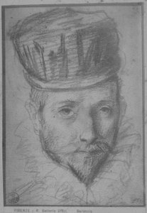 Francesco Maria della Rovere (gizes vermelhos e pretos no papel) de Federico Fiori Barocci or Baroccio