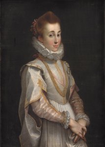 Retrato de uma jovem senhora, c.1600 (óleo sobre tela) de Federico Fiori Barocci or Baroccio