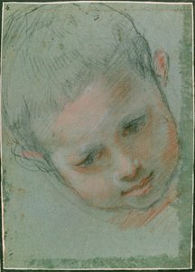 The Head of a Boy, c.1586-89 preto, vermelho, branco e giz em tons de carne) de Federico Fiori Barocci or Baroccio