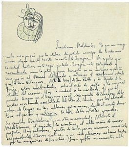 Carta de autógrafos para Melchor Fernandez Alamgro, Granada, final de janeiro de 1926