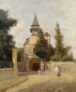 Crianças fora da igreja, por Federico Rossano (1835-1912), óleo sobre tela, 46,5x38 cm