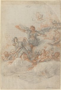Anjos e Putti nas nuvens de Federico Zuccaro