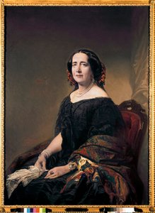 Retrato da mulher cubana de letras Gertrudis Gomez de Avellaneda