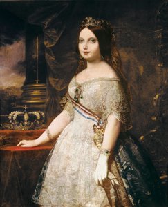 Rainha Isabel II de Espanha (Isabel de Bourbon) (Isabel II de Borbon,1830-1904) Pintura de Federico MADRAZO