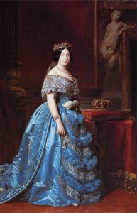 Espanhol: Retrato de la reina Isabel II de España (1830-1904) Retrato de Isabel II de Espanha de Federico de Madrazo y Kuntz