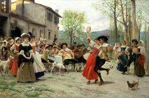Sedas e cetins na dança do casamento (óleo sobre tela)