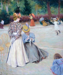 Jogos no parque, de Federico Zandomeneghi (1841-1917), óleo sobre tela, 55,5x45,5 cm de Federigo Zandomeneghi