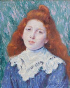 Rapariga com colarinho branco, c.1890 (óleo sobre tela) de Federigo Zandomeneghi
