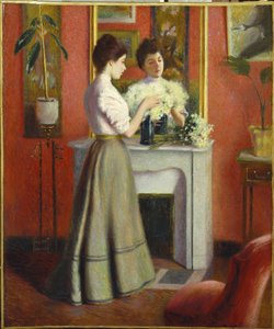 Woman Before a Mirror par Zandomeneghi, Federico (1841-1917). Óleo sobre tela, tamanho : 65x55 de Federigo Zandomeneghi