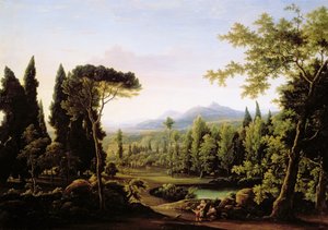 Vista da Villa de Adriano perto de Roma