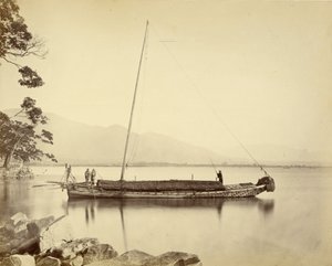 Barco no Lago Biwa de Felice Beato