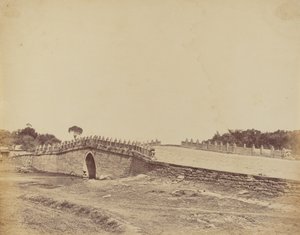 Ponte de Palichian perto de Pequim, a cena da luta com tropas imperiais chinesas, 21 de setembro de 1860 de Felice Beato