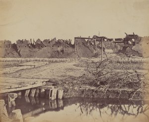 Exterior do Forte Norte mostrando a entrada inglesa, 21 de agosto de 1860 de Felice Beato