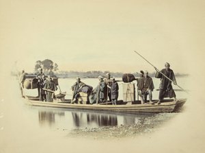 Grupo num barco de Felice Beato