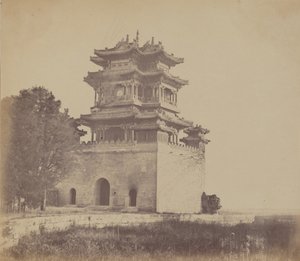 Palácio Imperial de Verão Yuen Min Yuen, Pequim, Antes da Queima, 18 de outubro de 1860 de Felice Beato
