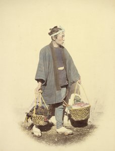 Cozinheiro japonês, de regresso do mercado de Felice Beato