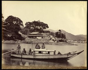 Barco-casa japonês e tripulação de Felice Beato