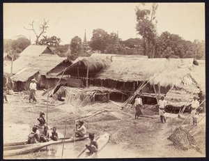 [Aldeia nativa ao longo do rio Irrawaddy] de Felice Beato
