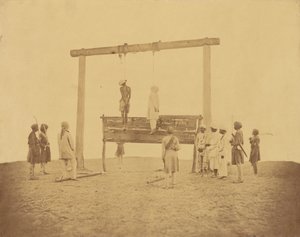 Retribuição, amotinados enforcados de Felice Beato