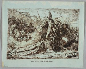 Aquiles arrasta o corpo de Heitor de Felice Giani