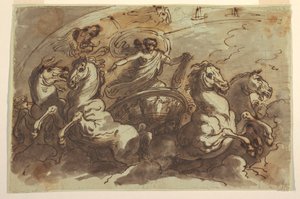 Apollo Driving the Chariot of the Sun, para a Sala di Apollo e Diana, Palazzo Bianchetti, Bolonha de Felice Giani