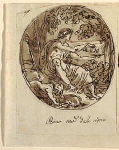 Baco, projeto para teto abobadado, Sala dei Legislatori, Palazzo Conti-Sinibaldi, Faenza de Felice Giani