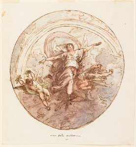 Desenho de teto representando a íris e o arco-íris de Felice Giani