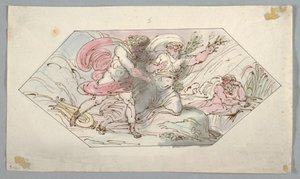 Desenho, Apolo e Daphne, 1796-98 de Felice Giani