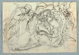 Desenho, Sagrada Família, 1800-1825 de Felice Giani