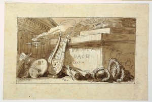 Desenho, Monumento para uma Accademia della Pace, 1810-20 de Felice Giani