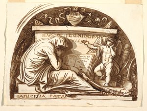 Desenho, Monumento Sepulcral para Leonida Spada, 1815 de Felice Giani
