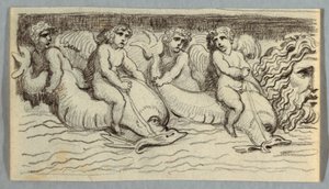 Friso com Golfinhos e Putto de Felice Giani