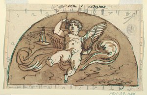 Libra, Luneta para Teto, Sala Octogonal, Palazzo Milzetti, Faenza de Felice Giani