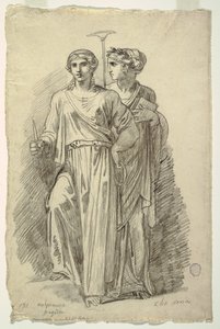Melpomene, musa da tragédia e Clio, musa da história