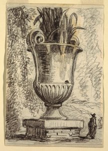 Vaso monumental em um parque de Felice Giani