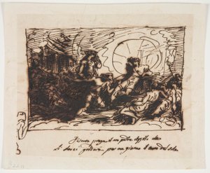 Phaeton pede a Apollo que conduza a carruagem do sol de Felice Giani