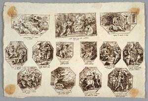 Rômulo e Remo, Treze Pinturas para a Sala delle Origini di Roma, Faenza de Felice Giani