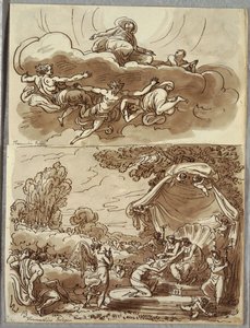Santo em êxtase, depois de Franceschini; Versão Classicizada da Visão de Santa Catarina de Vigri, Estudo após Franceschini de Felice Giani