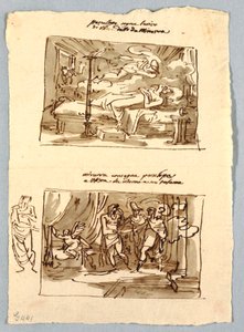 Página do Sketchbook com Cenas Clássicas de Felice Giani