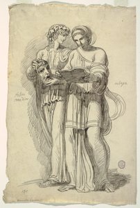 Thalia, musa da comédia e Calliope, musa da poesia épica de Felice Giani