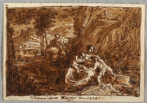 A fuga para o Egito, depois de Domenichino de Felice Giani