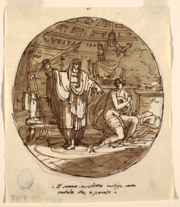 O Sumo Sacerdote Pune uma Virgem Vestal, Salão de Numa Pompilius, Palazzo Milzetti, Faenza de Felice Giani