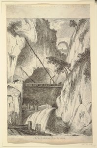 A ravina de Bellano, perto do Lago Como de Felice Giani