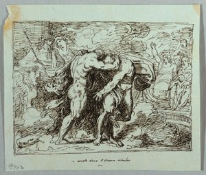 A luta entre Hércules e o deus do rio Achelous