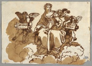 Teologia, segundo Raphael Sansio, Stanza della Segnatura, Vaticano de Felice Giani