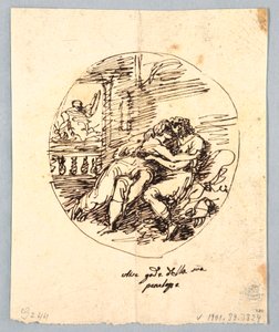 Ulisses e Penélope abraçados de Felice Giani