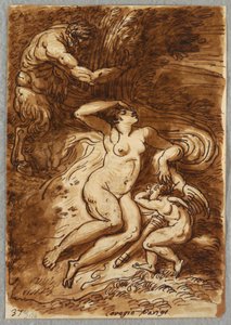Vênus e Cupido e Sátiro, Estudo após Correggio de Felice Giani