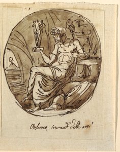 Vulcan, Design para teto abobadado, Sala dei Legislatori, Palazzo Conti-Sinibaldi, Faenza de Felice Giani