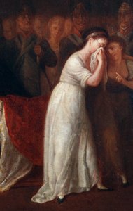 Uma mulher como a lei que rege o estatuto da mãe dentro da família, inferior ao do marido. Detalhe da promulgação do Código Civil ou do Código de Napoleão Bonaparte em 21/03/1804 (pintura